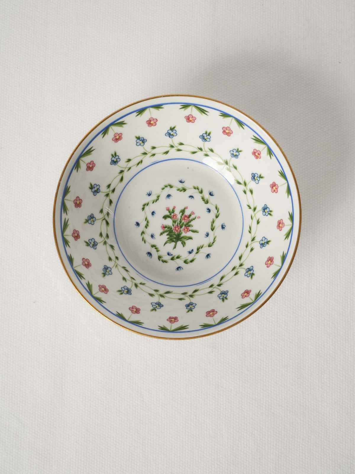 Beautiful Limoges Porcelain Bowl with Floral Garland & Gilded Rim 5"
