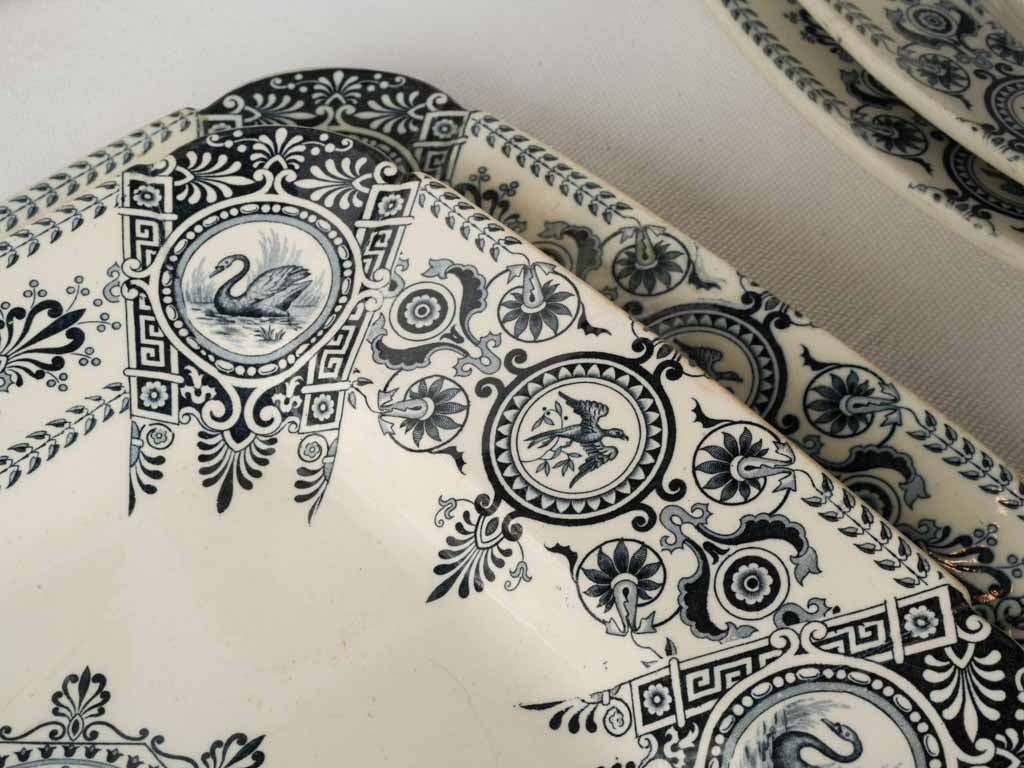 Graceful swan motif plates