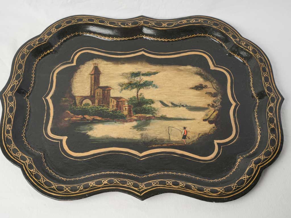 Orange-accented versatile coffee tray