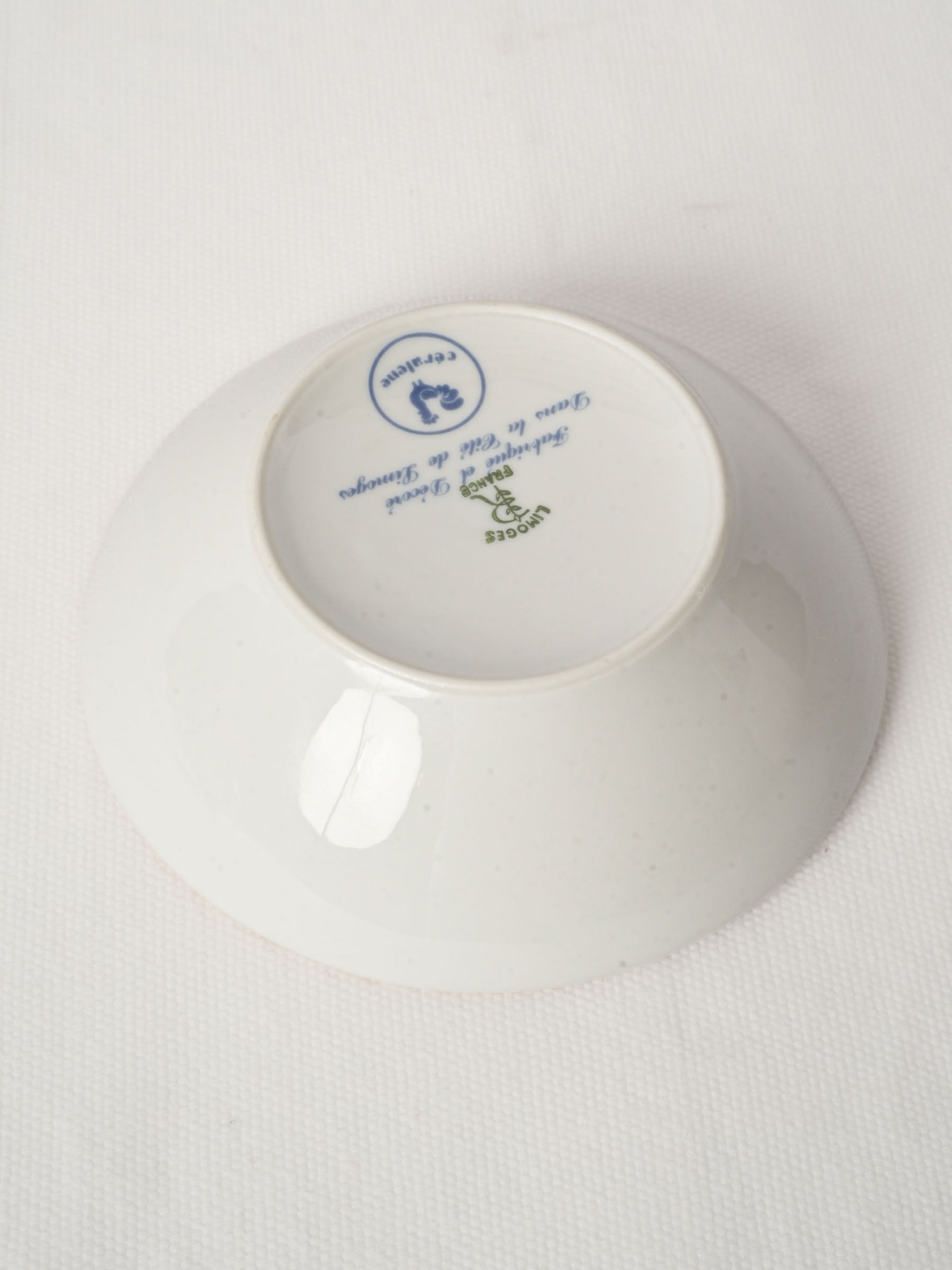 Beautiful Limoges Porcelain Bowl with Floral Garland & Gilded Rim 5"