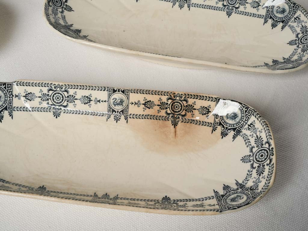 Deep blue patterned dinnerware