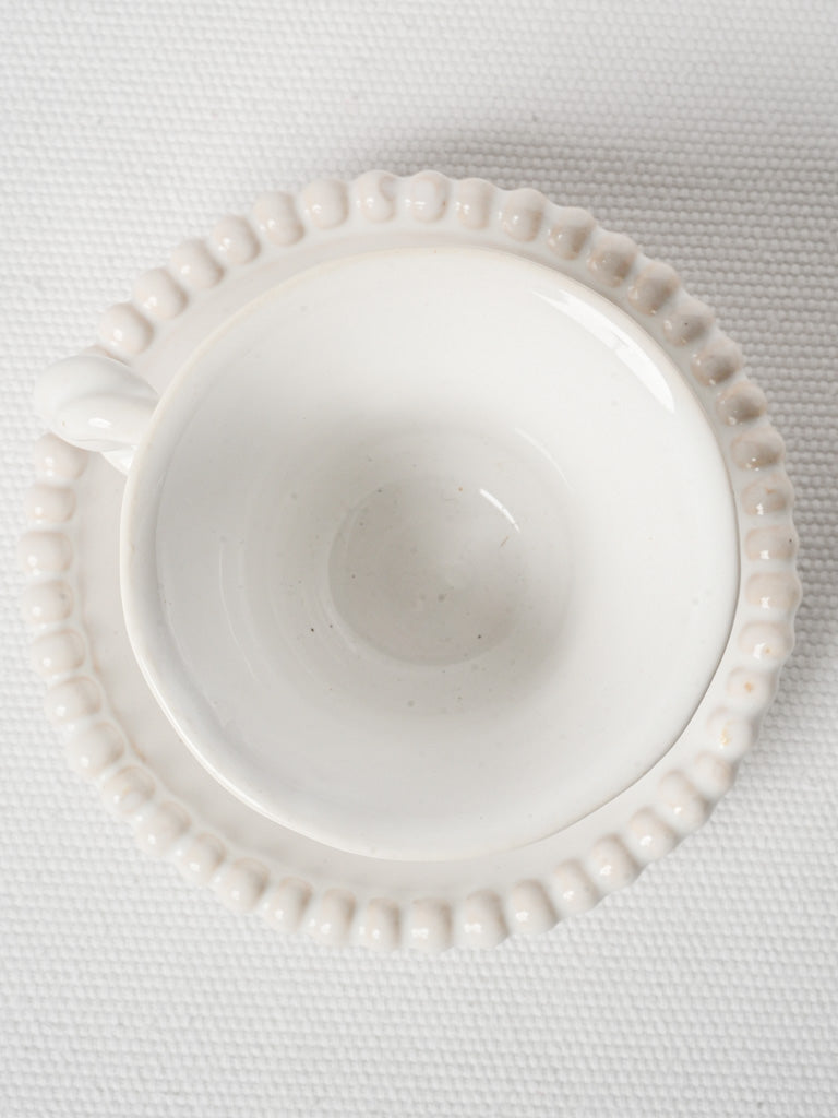 Hand-finished warm white tin glaze