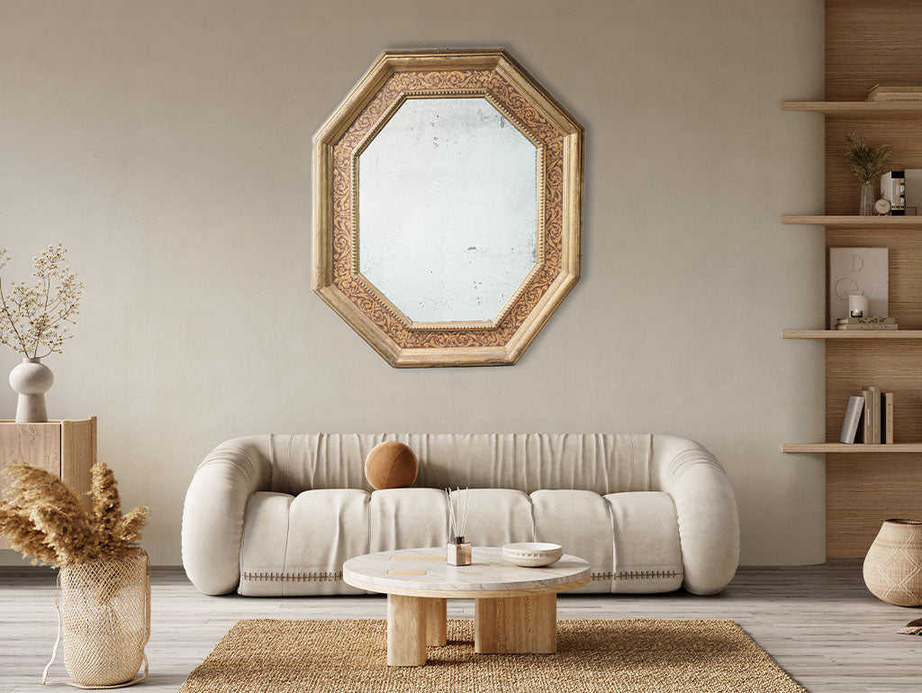 Original crackled surface mercury mirror