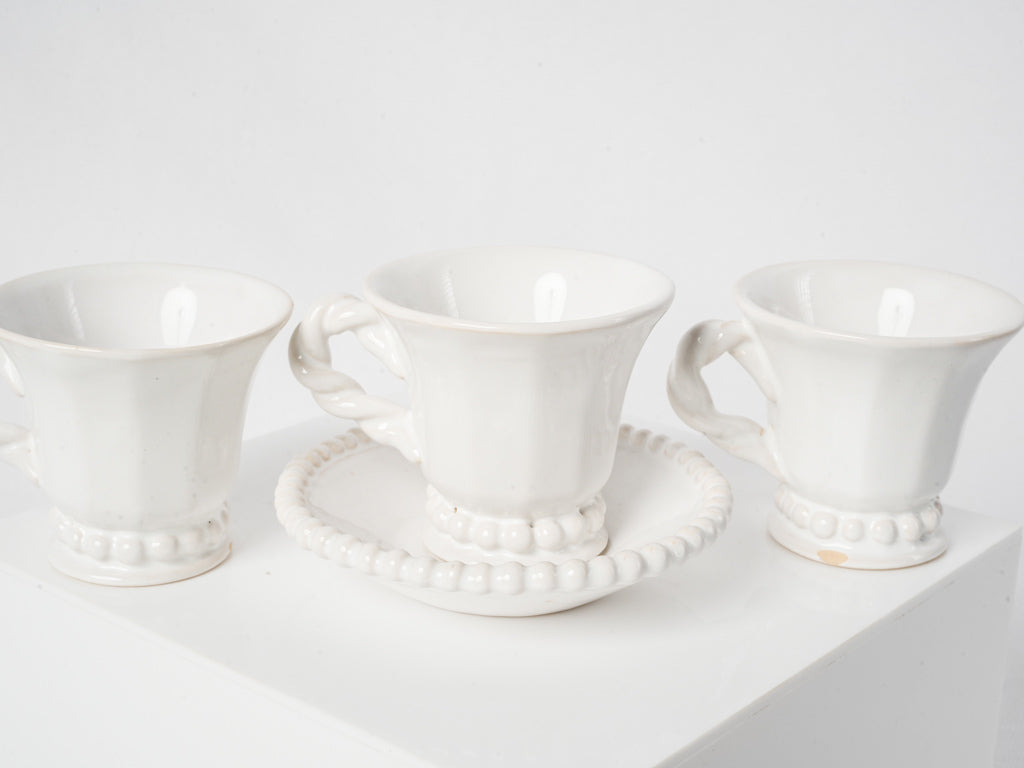 Unique irregular pearl border saucer