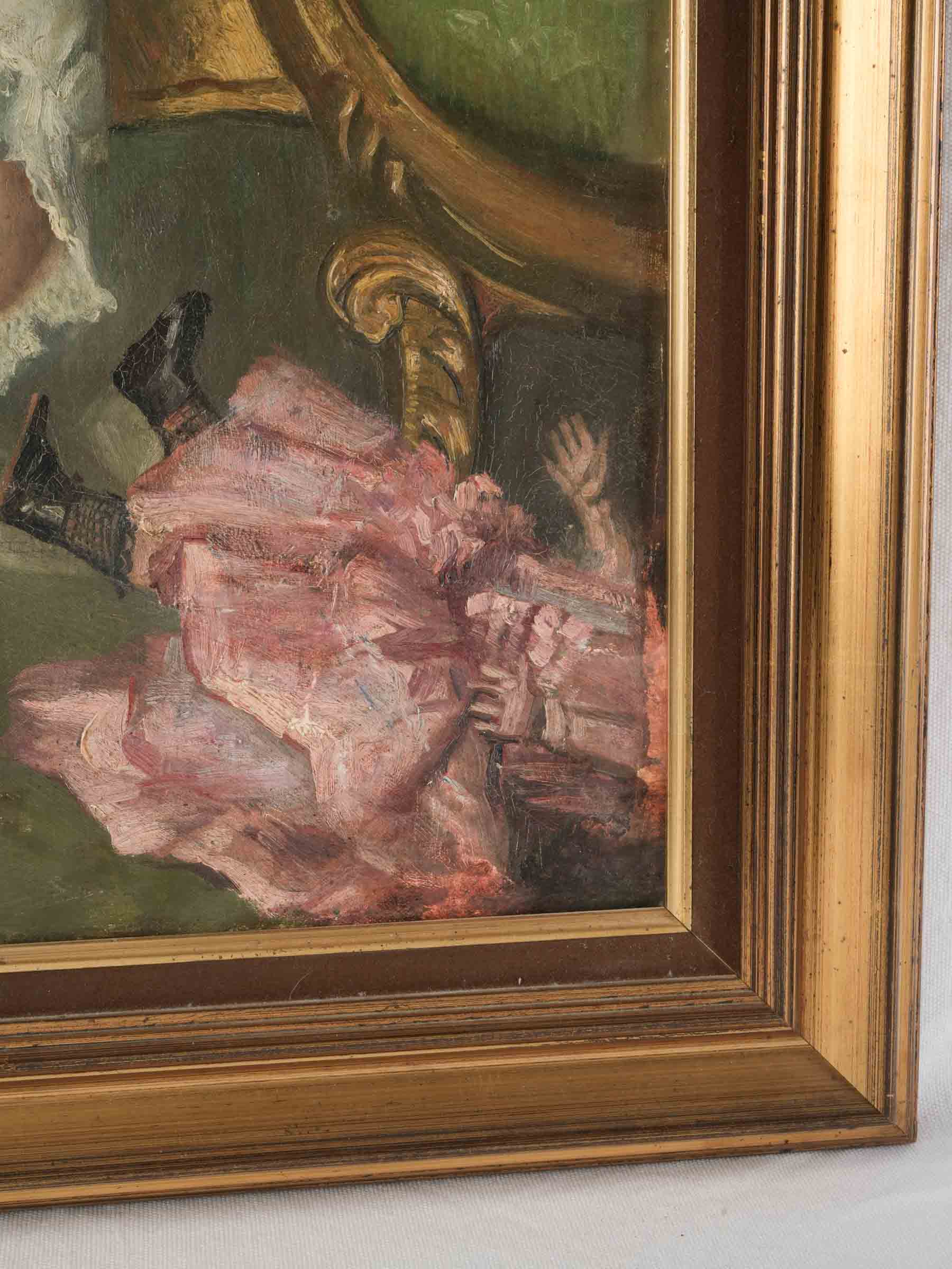 Tender introspective girl's painting