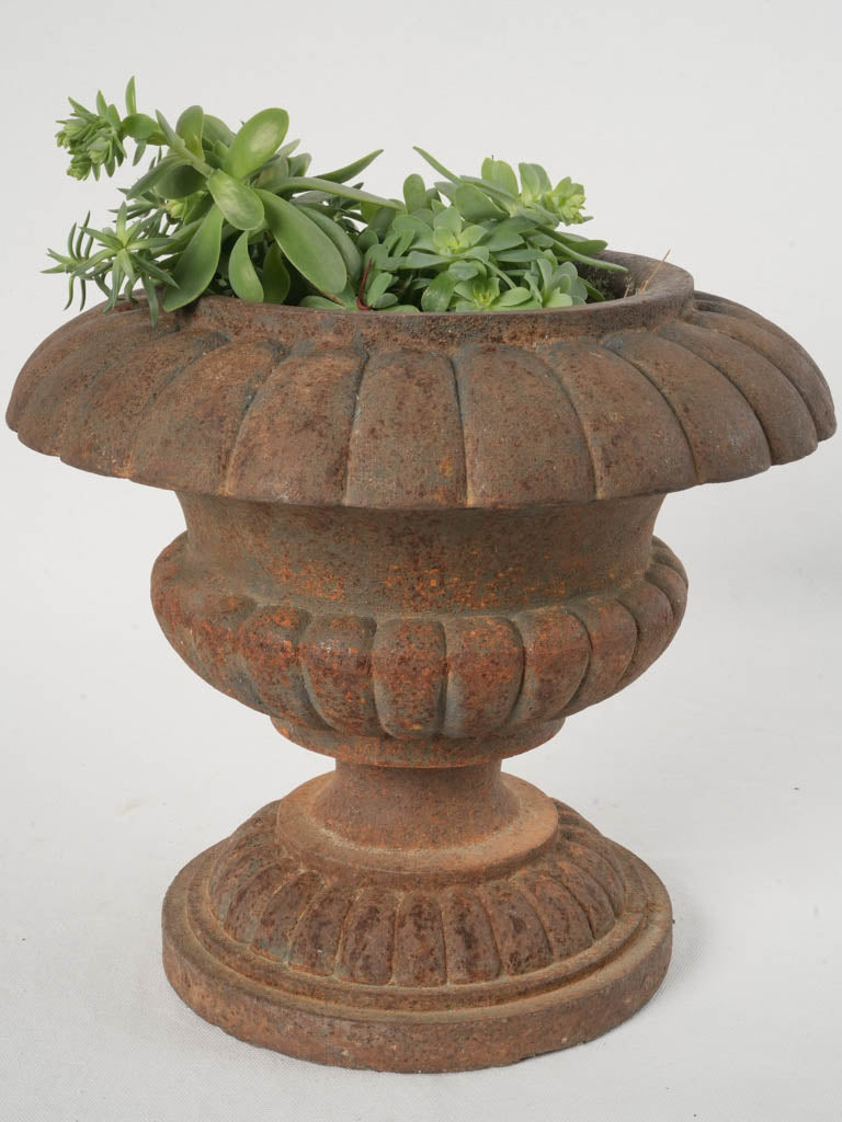 Aged patina iron planters  
