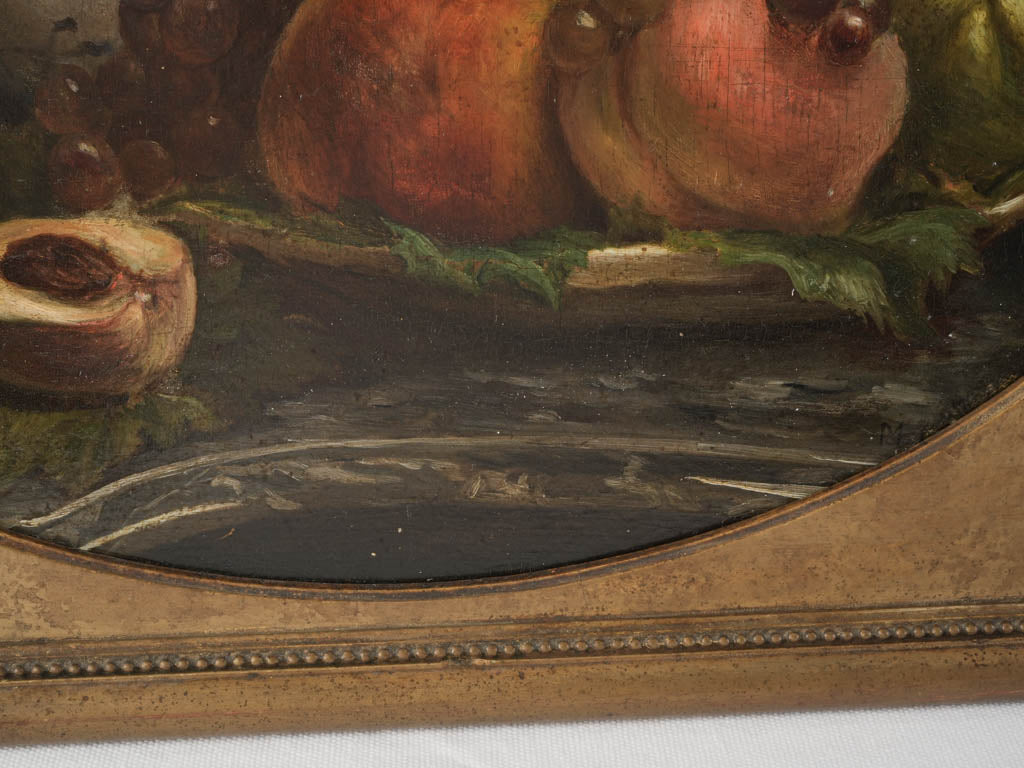 Distinctive fruit and Delft scene