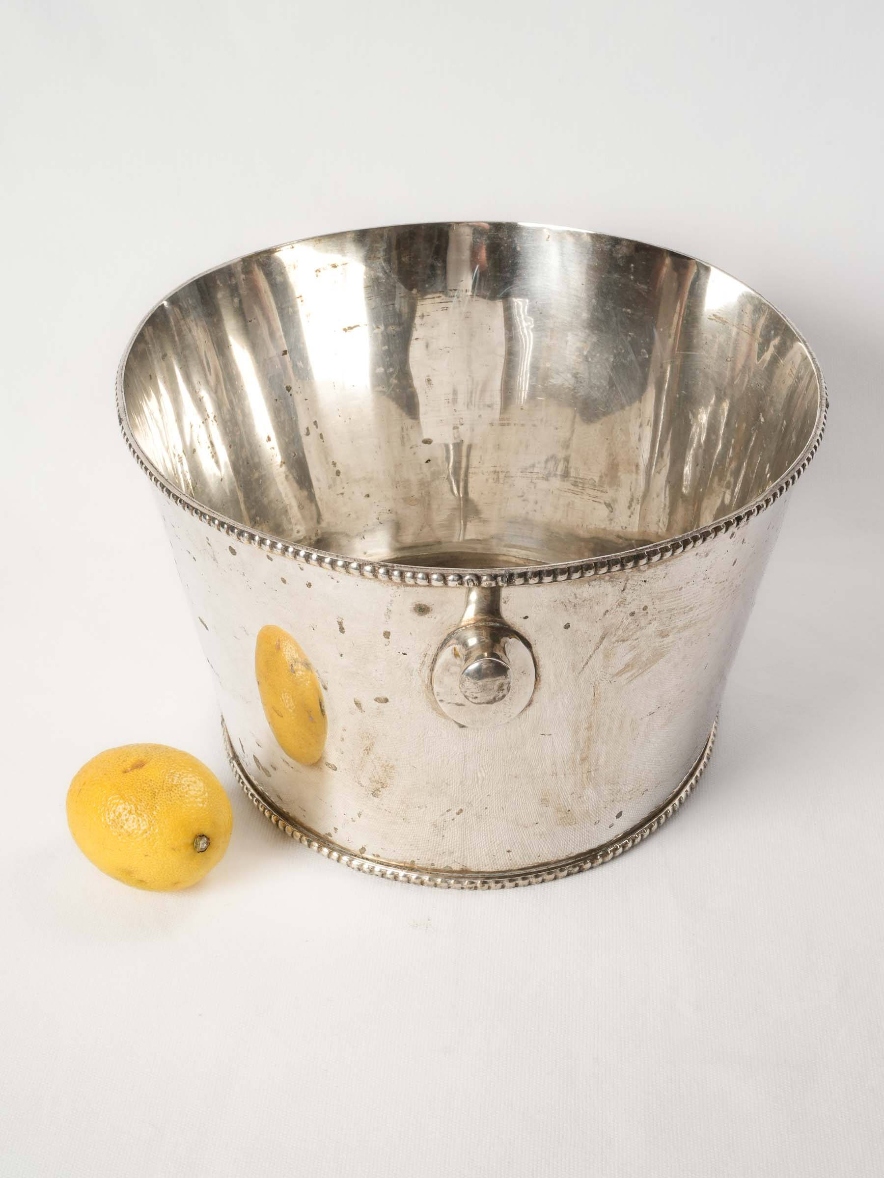 Large Oval Antique French Silver Plated Champagne Cooler