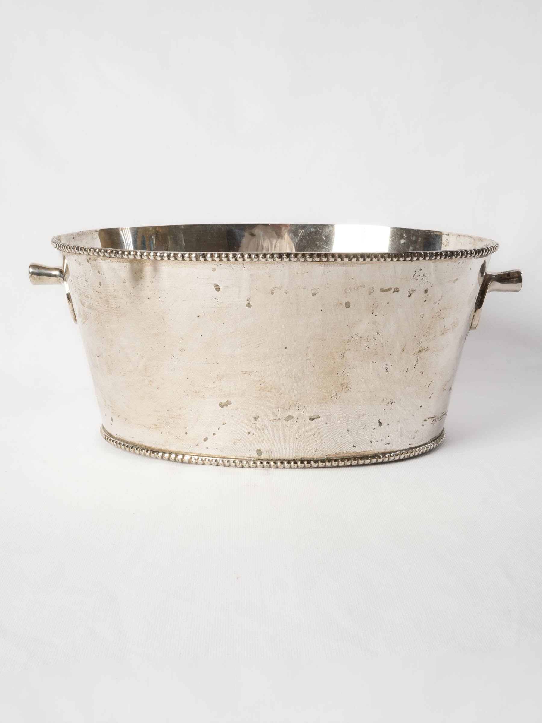 Large Oval Antique French Silver Plated Champagne Cooler
