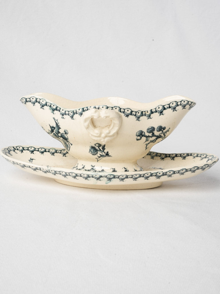 Vintage Gien Ceramic Sauceboat