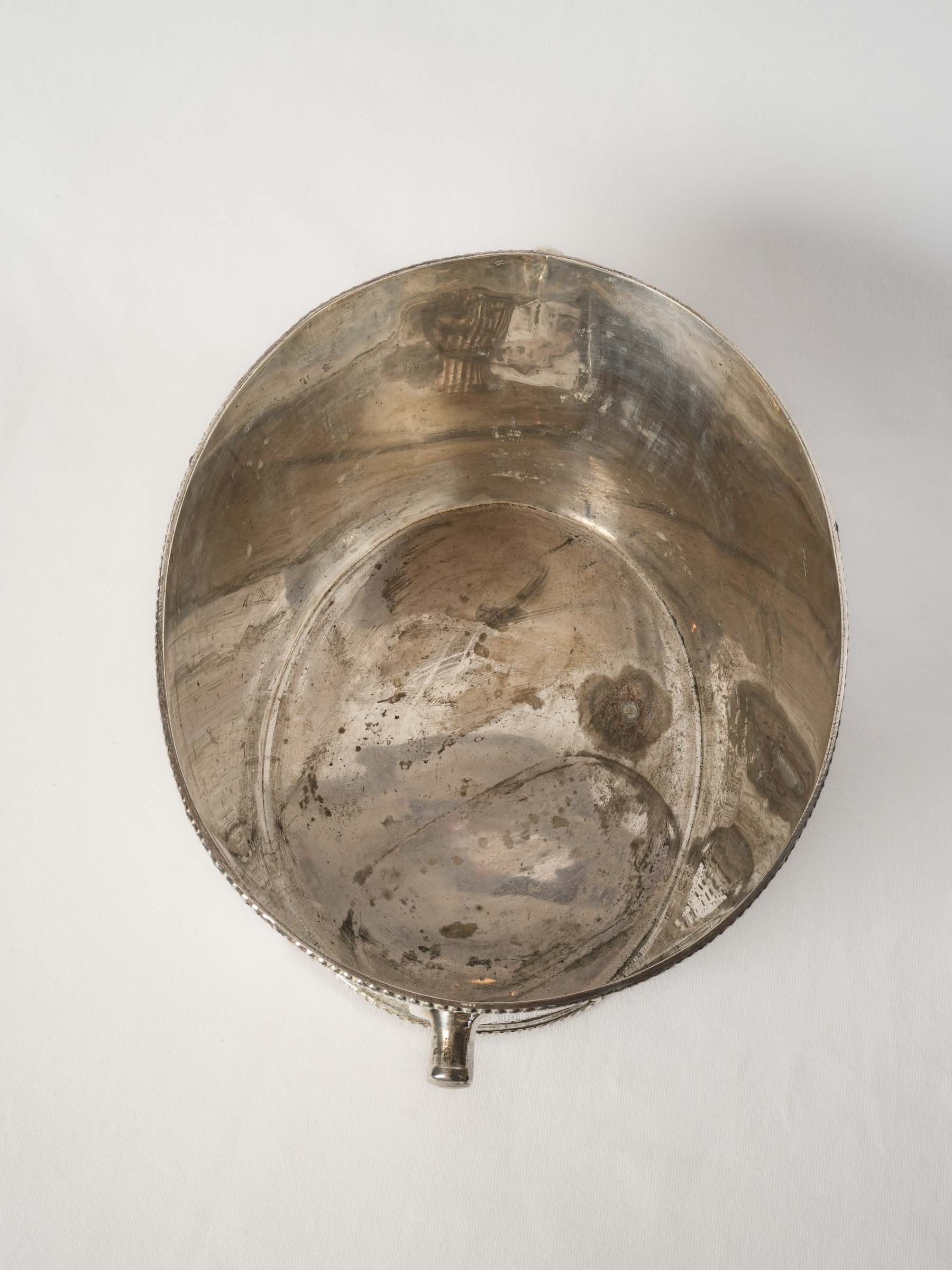 Large Oval Antique French Silver Plated Champagne Cooler