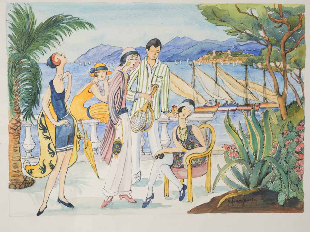 Vintage signed leisure illustration