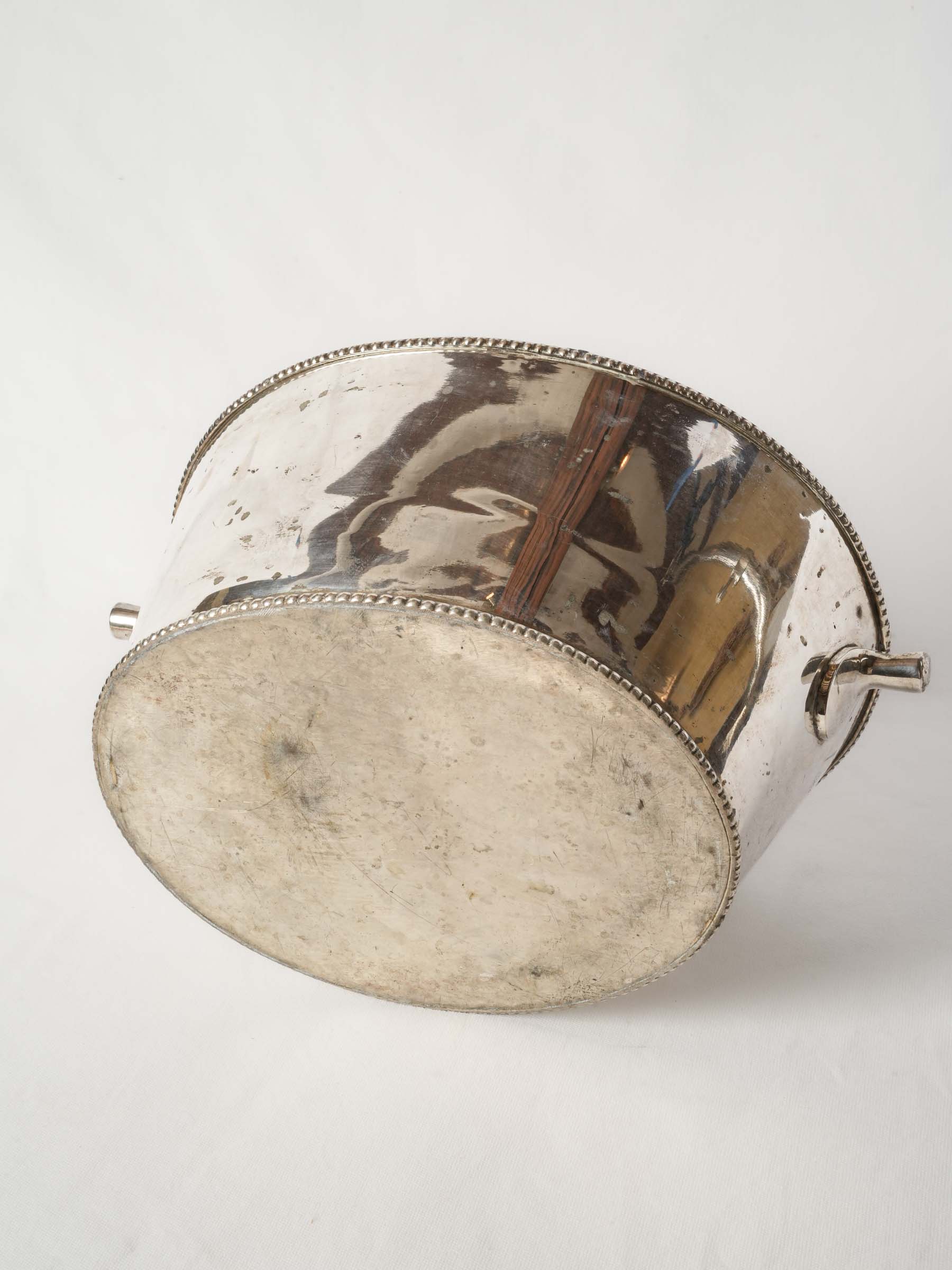 Large Oval Antique French Silver Plated Champagne Cooler