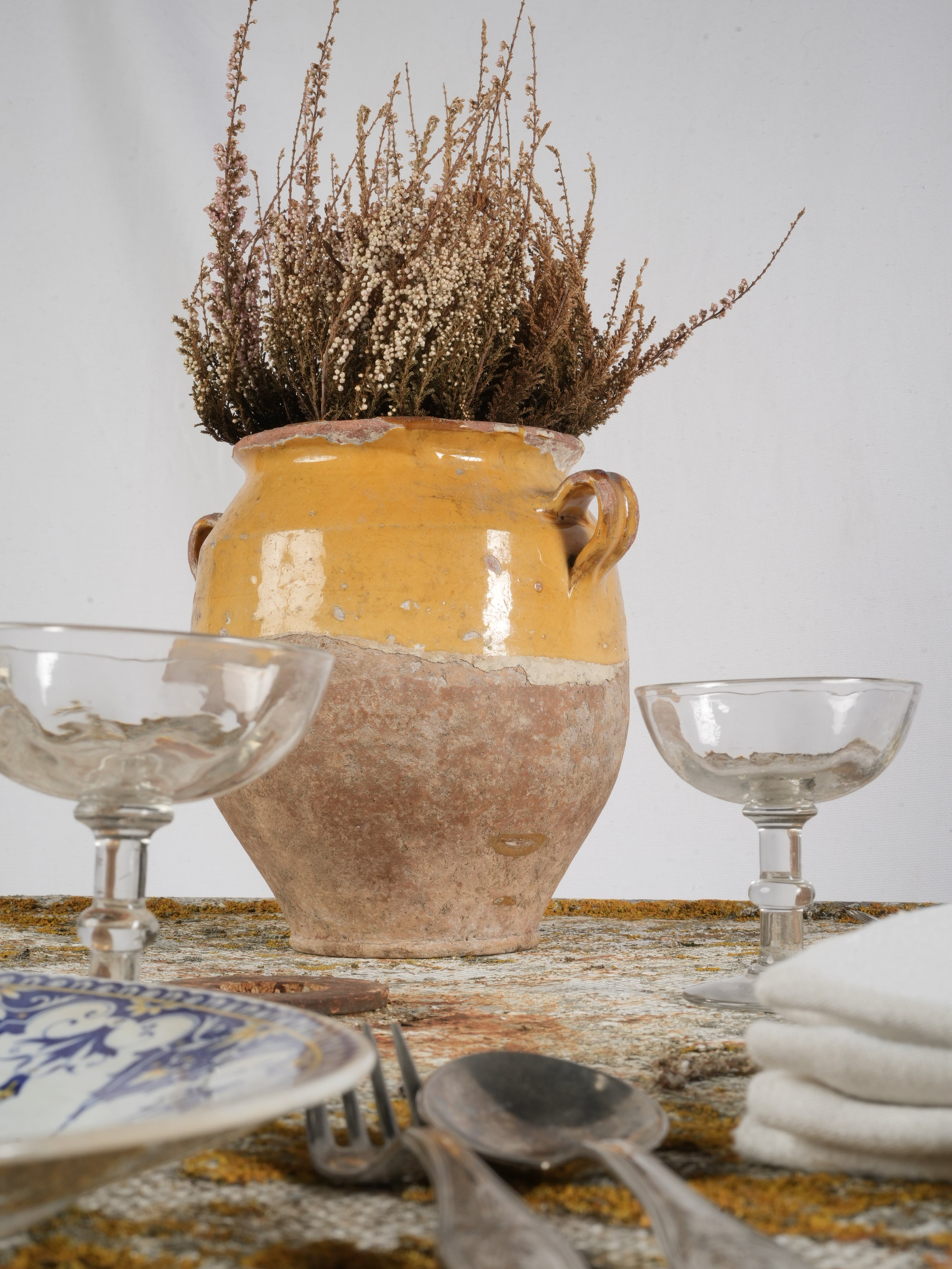 Rust patina French garden table