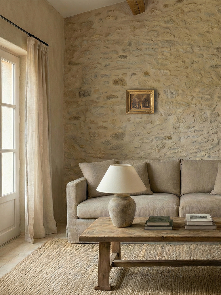 Detailed church interior canvas