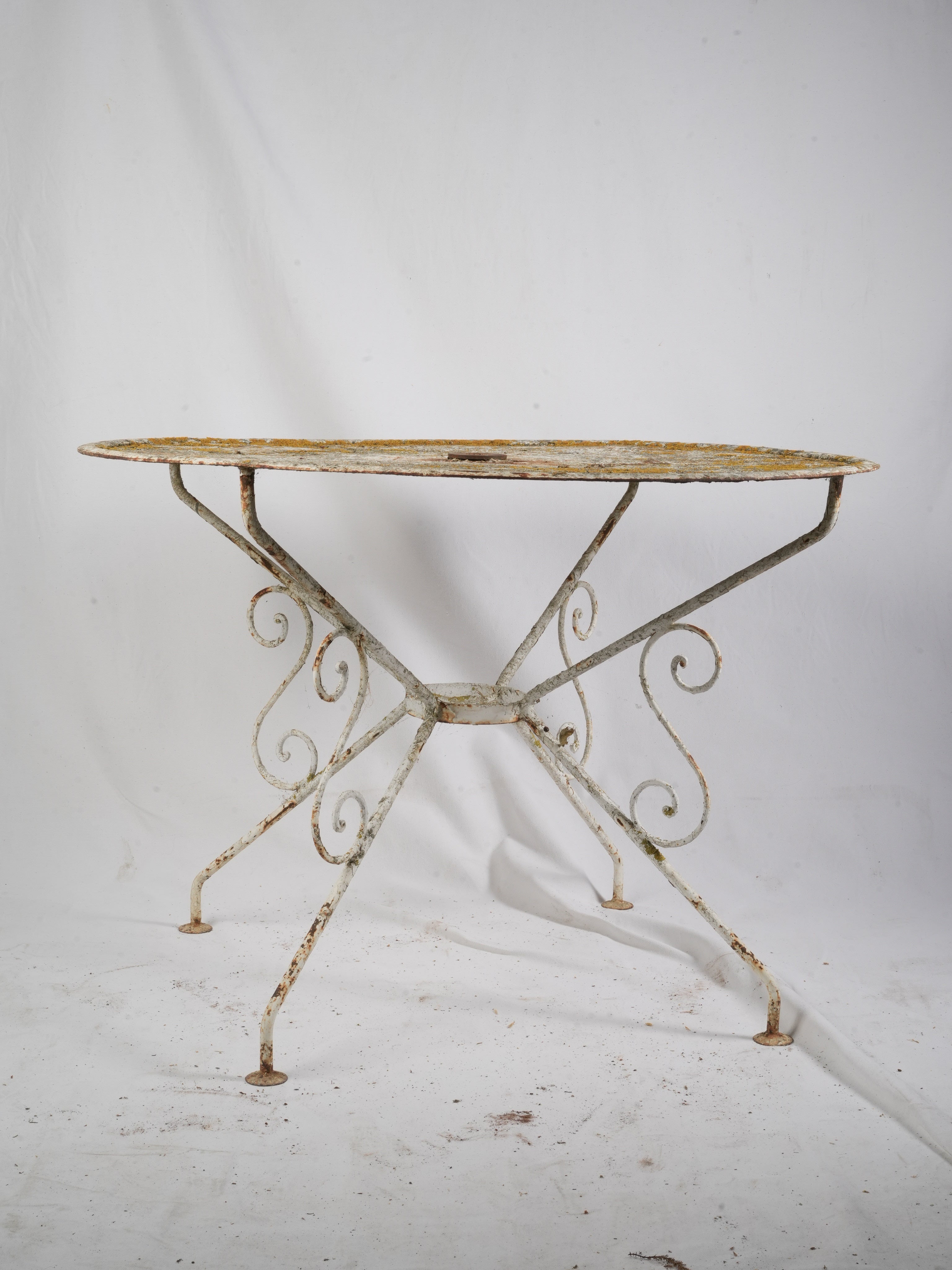 Golden lichen patio wrought iron