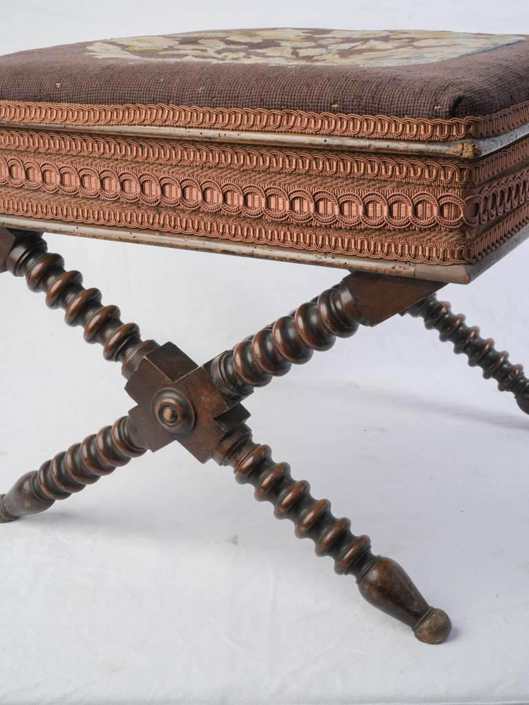 Classic French dark wood stool