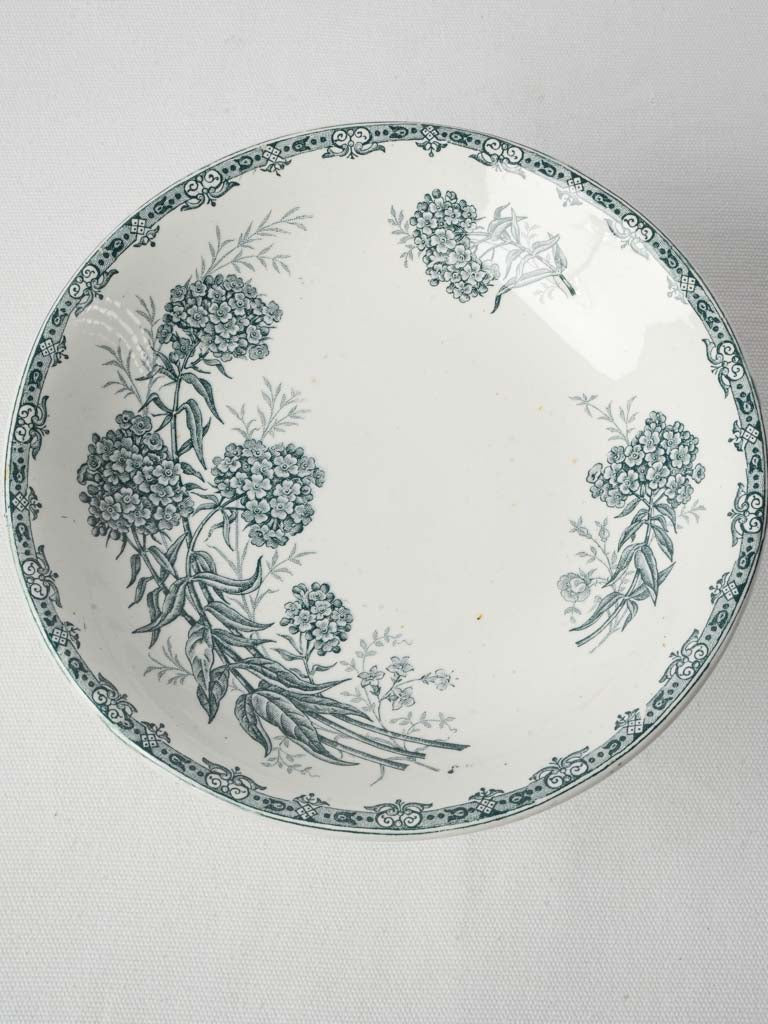 Durable teal-green floral dish