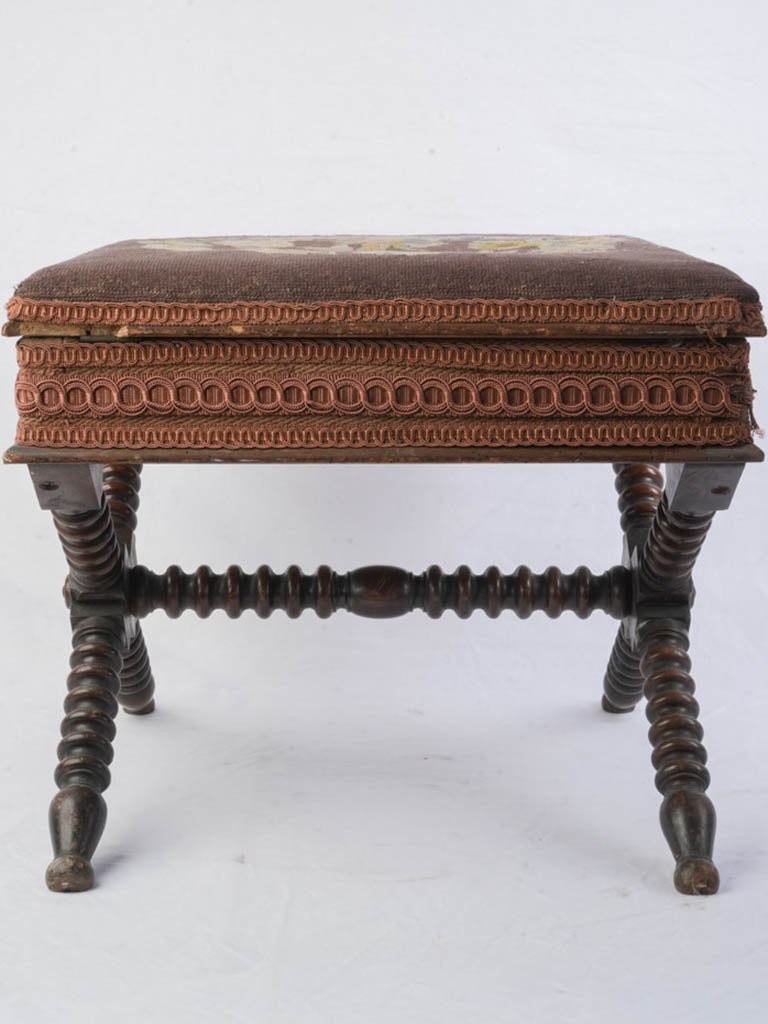 Dark wood French accent chair