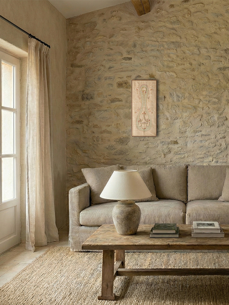 Vintage neoclassical decorative textile art