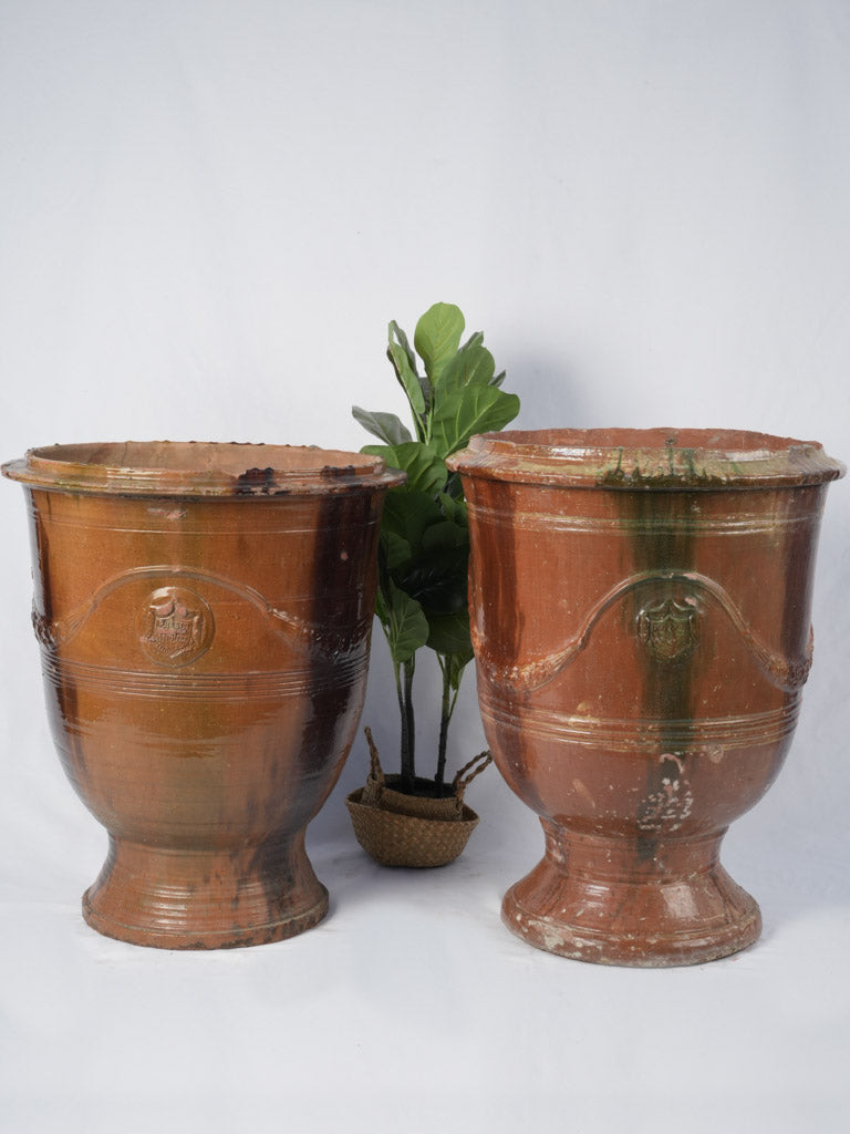 Classic large flame glazed urns