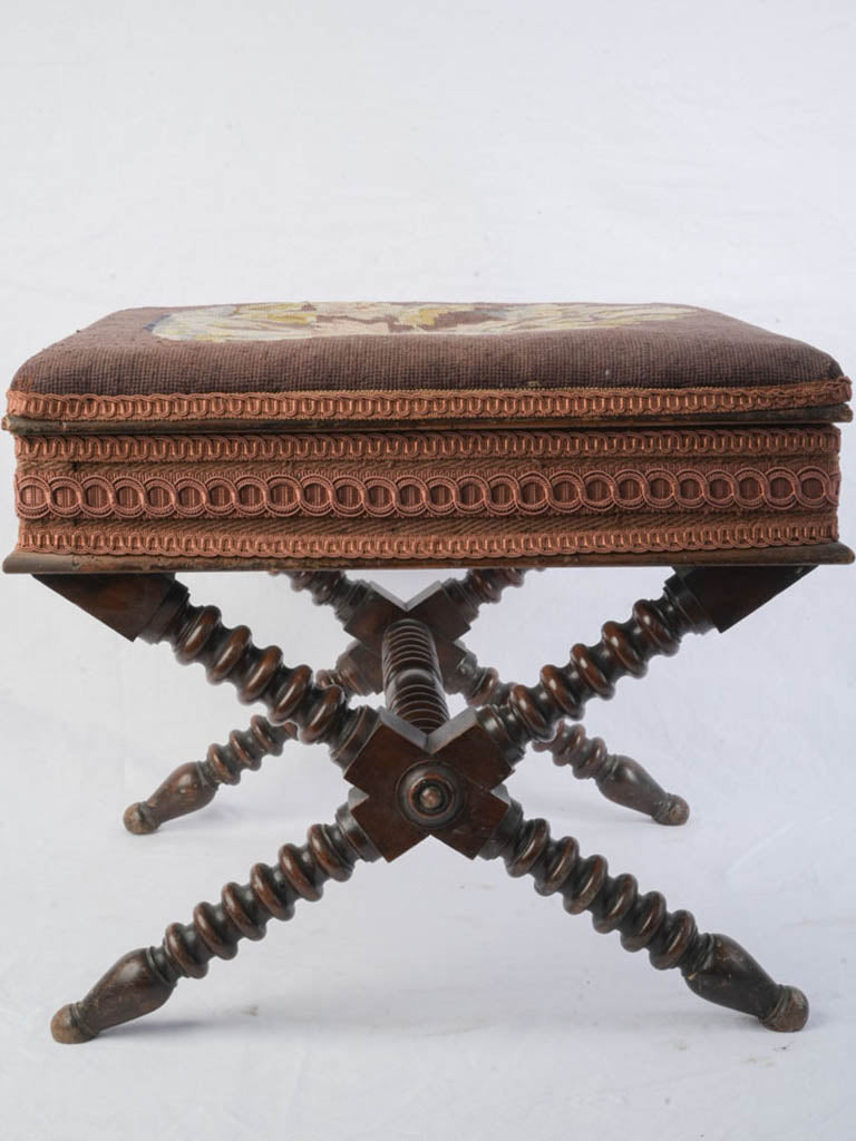 Old-world charm vintage storage stool