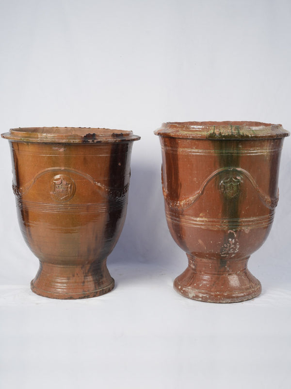 Vintage brown Boisset Anduze urns