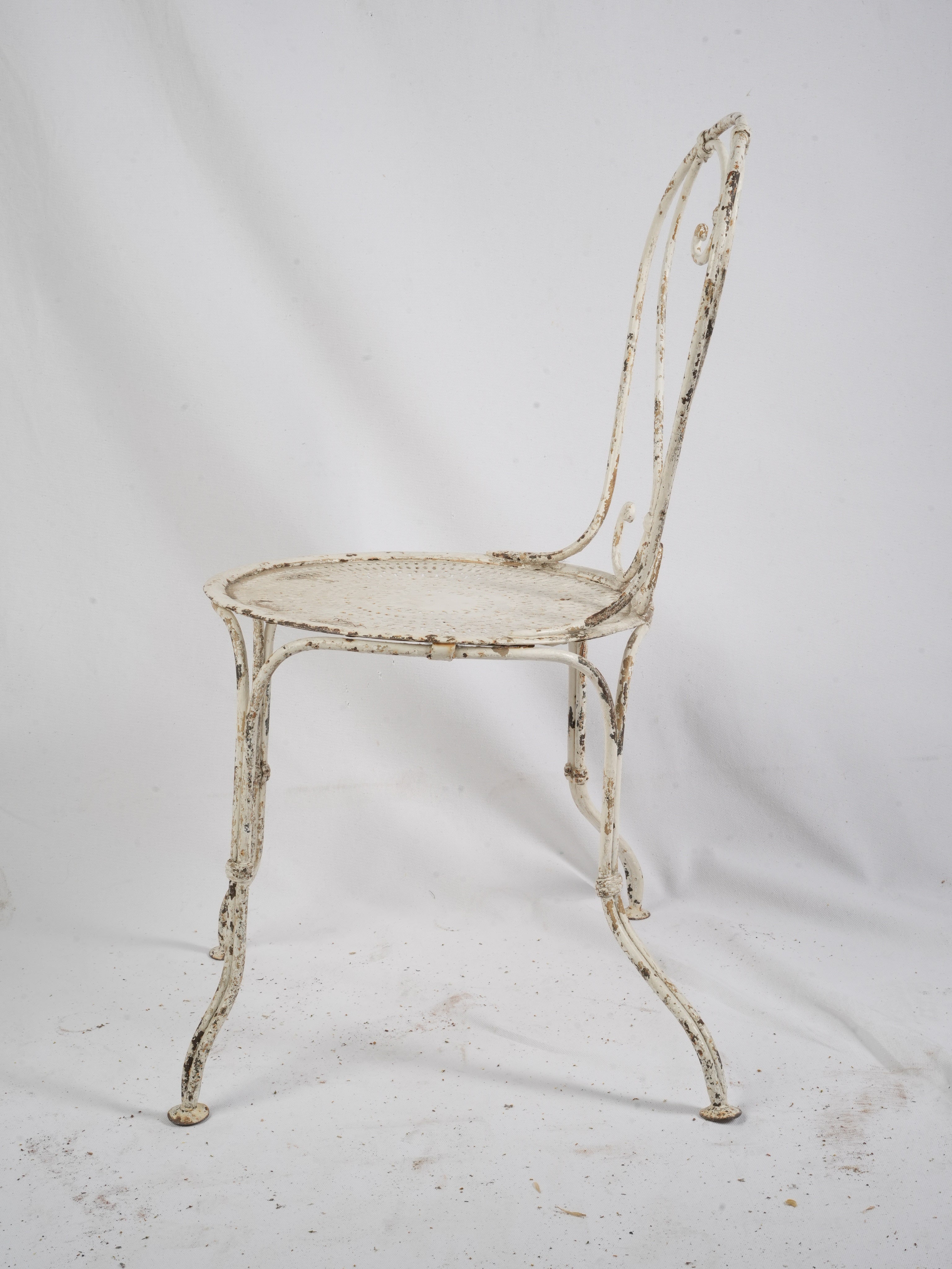 Lightly perforated round seat chairs