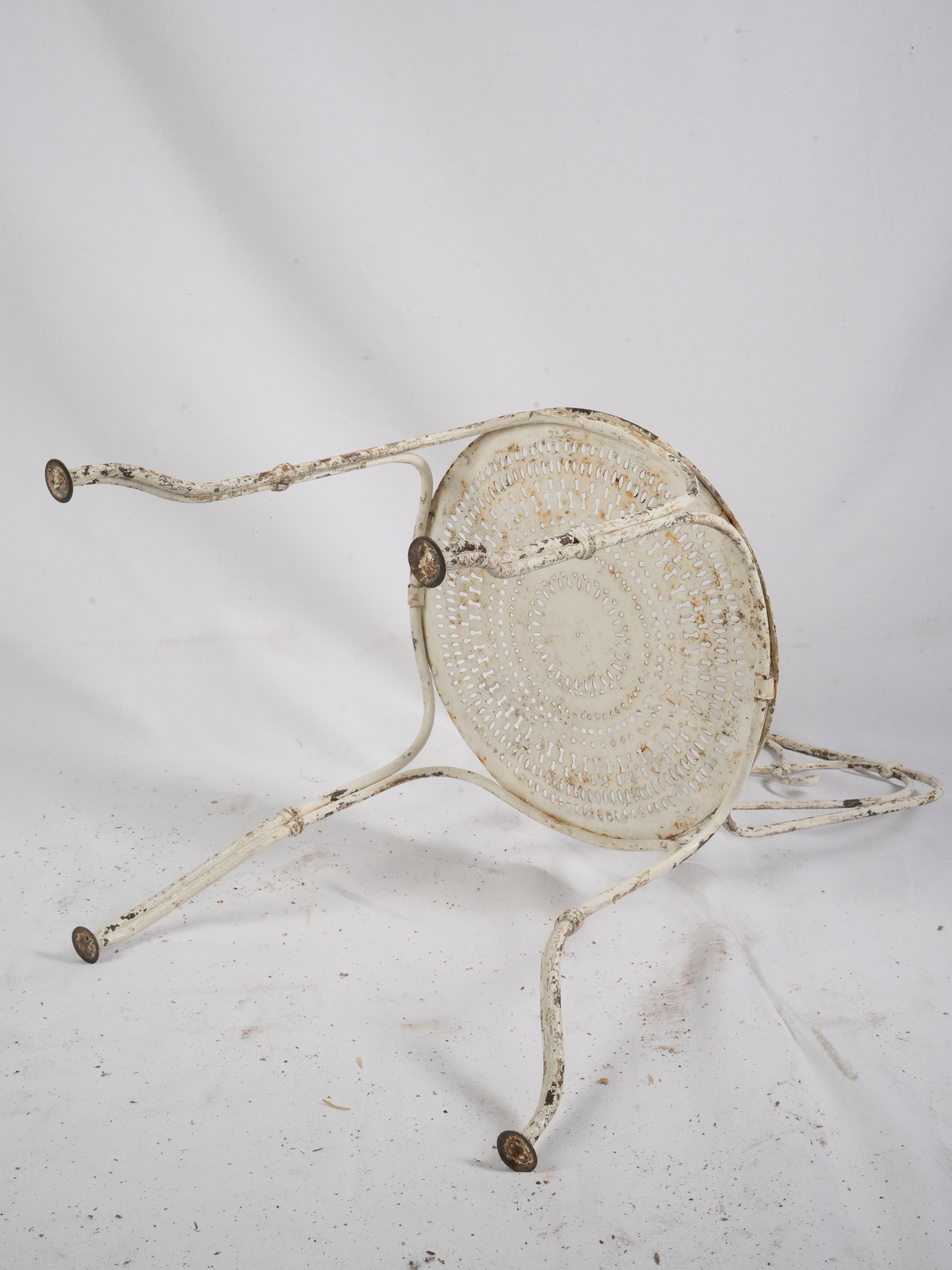 Rustic pale weathered outdoor chairs