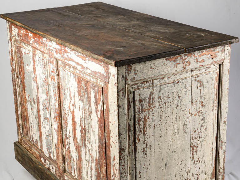 Distressed rustic wooden kitchen island 