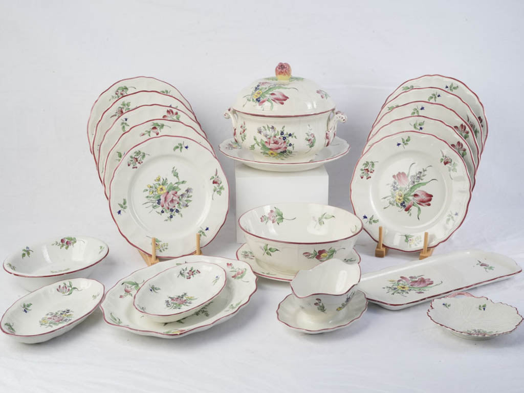 Vintage Lunéville floral tableware collection