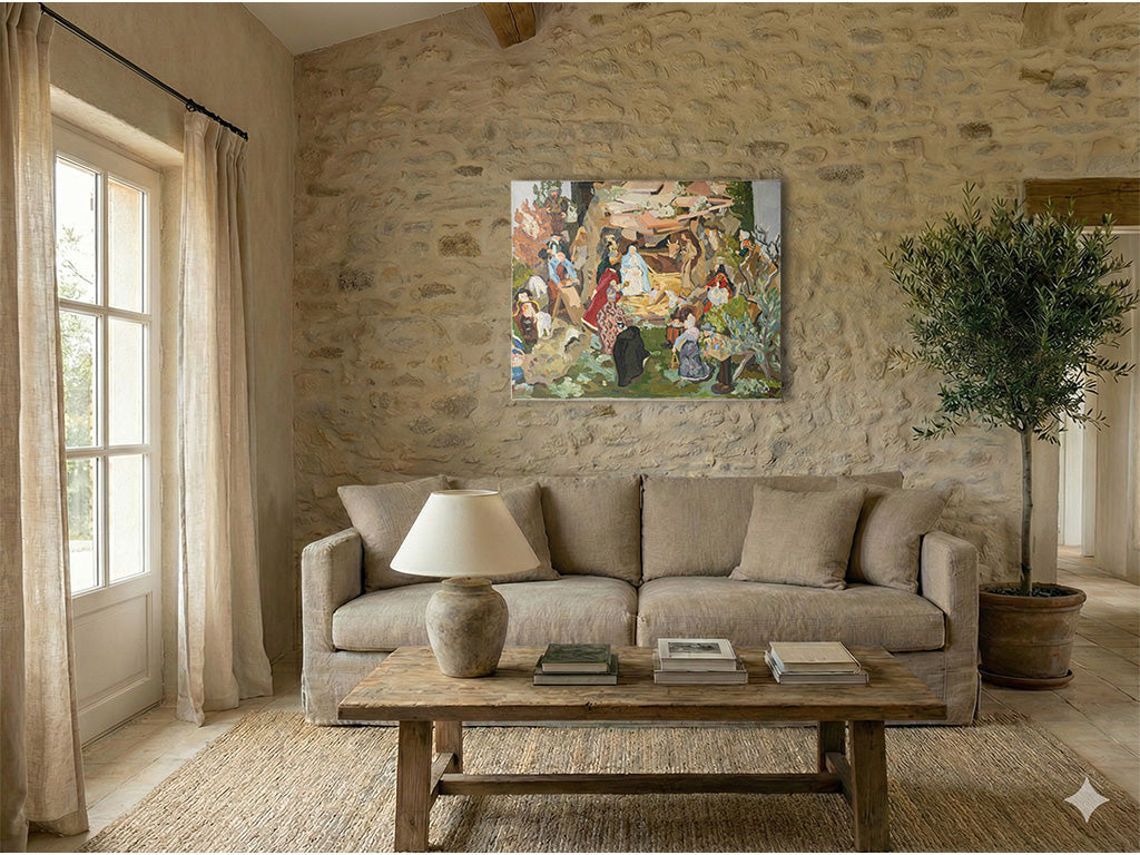 Textured impasto religious painting