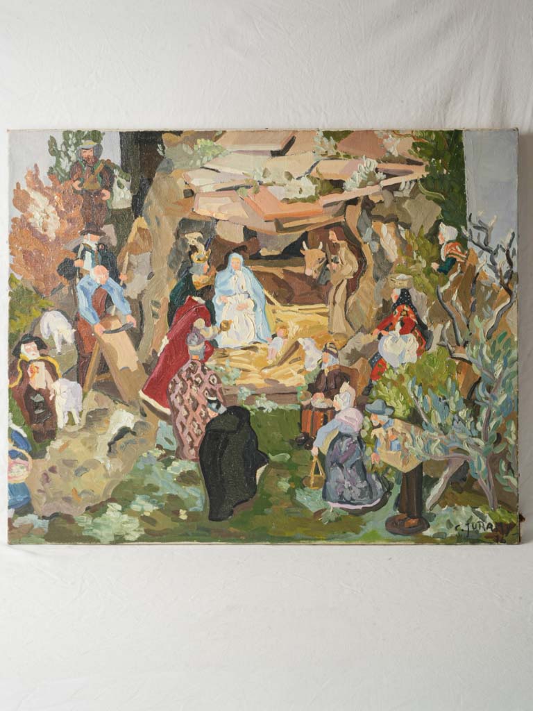 Rustic crèche canvas art