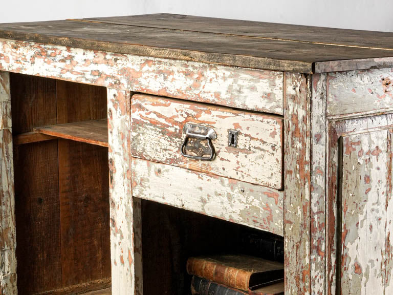 Antique country-style wooden counter 