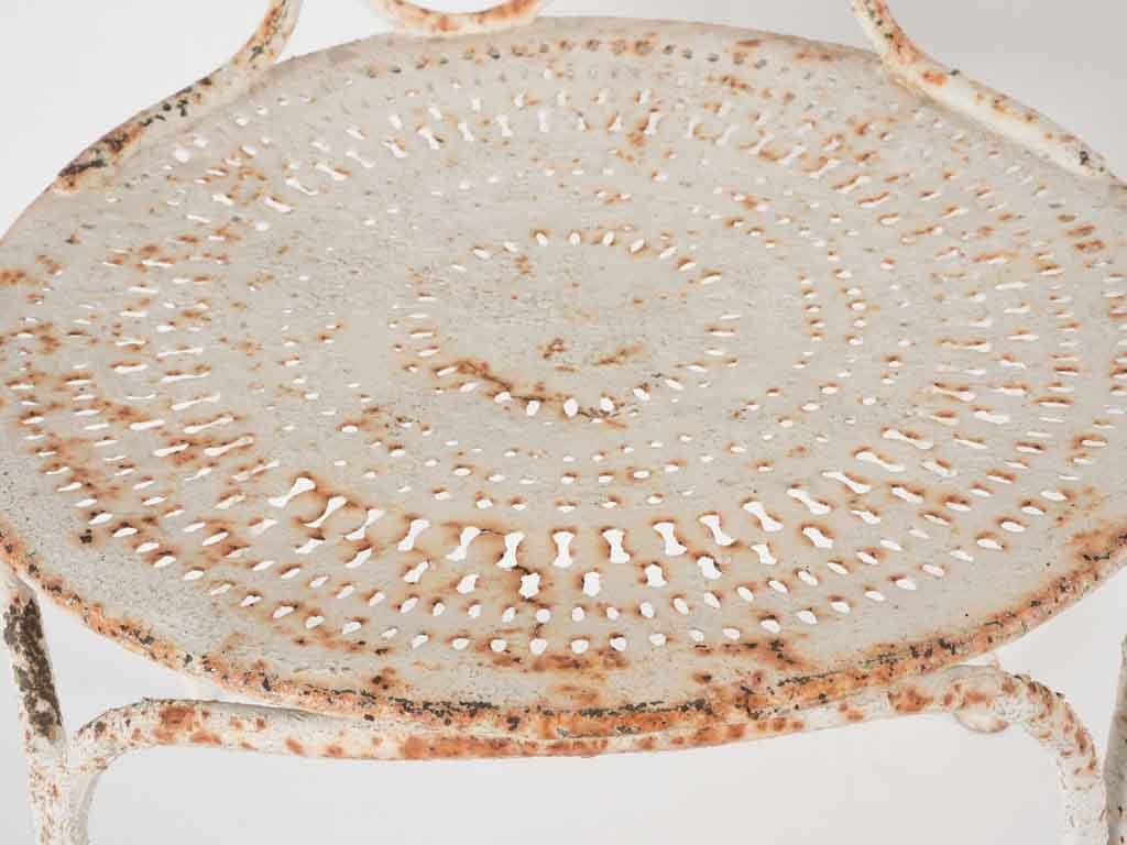 Weathered white garden seat antique