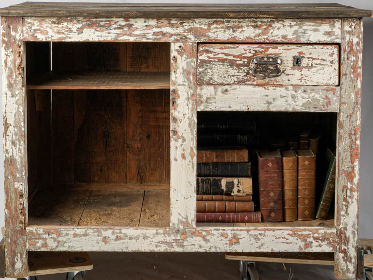 Patinaed French retail display stand 
