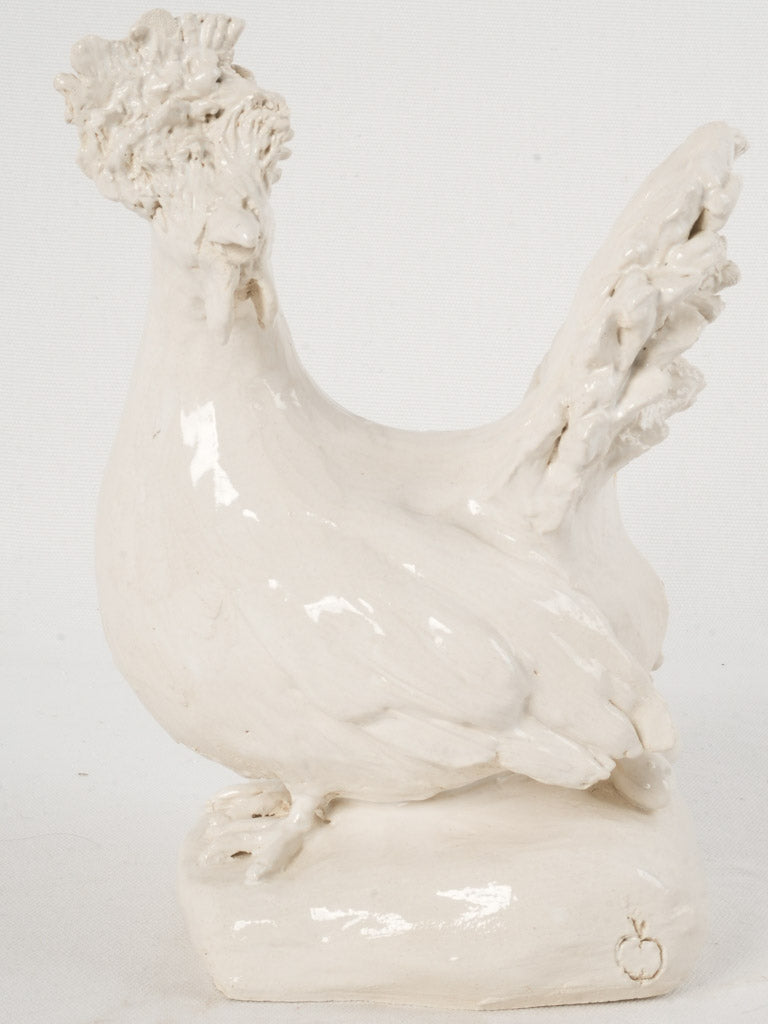 Quaint white-glazed terracotta centerpiece
