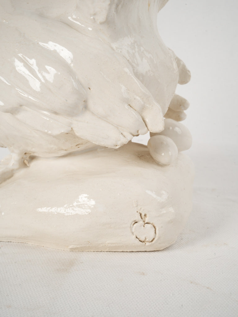 Elegant farmhouse mother hen sculpture