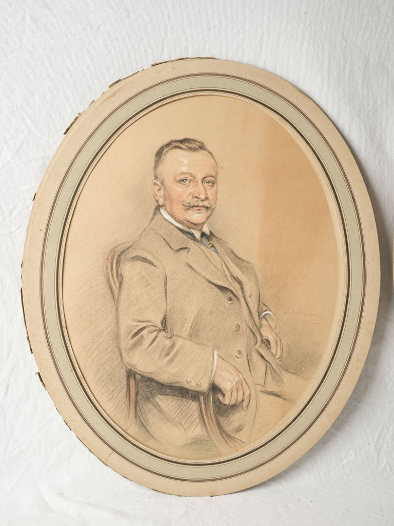 Vintage illustrated gentleman portrait artwork