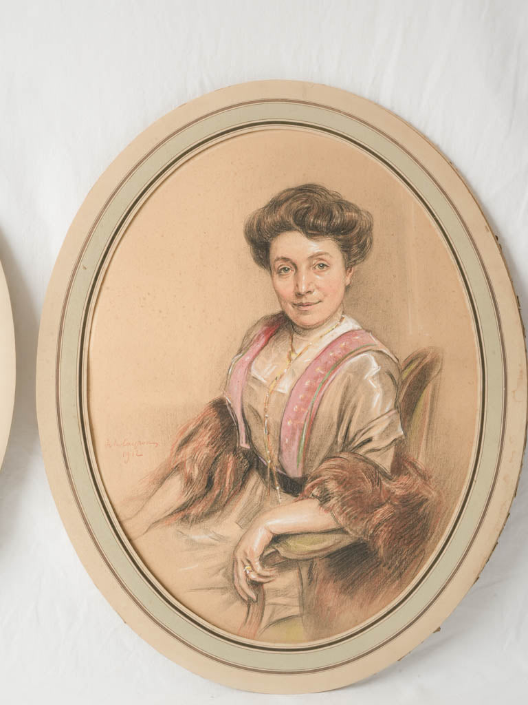 Chic sepia-toned lady portrait art