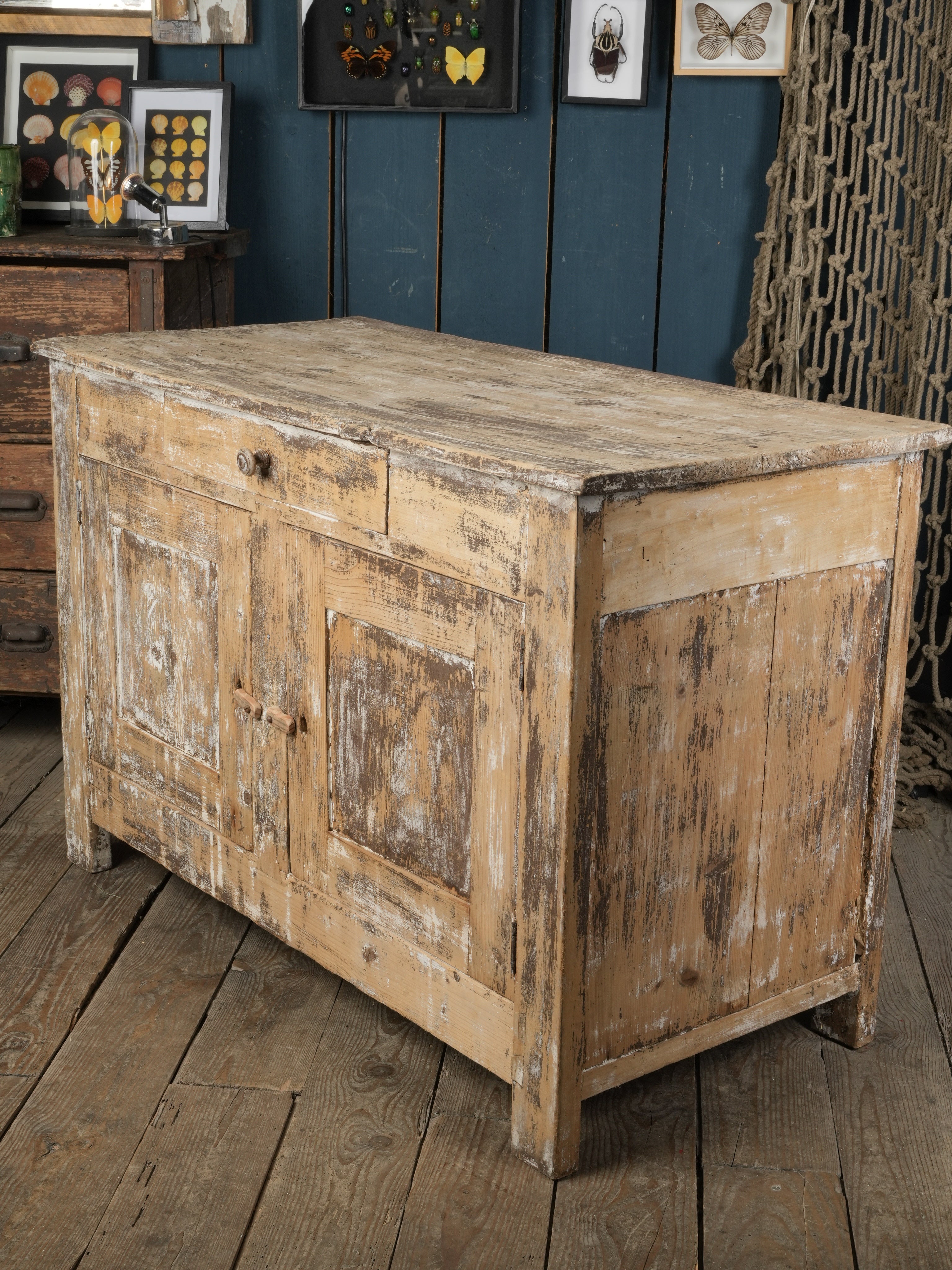 Rustic 19th-century wooden cupboard