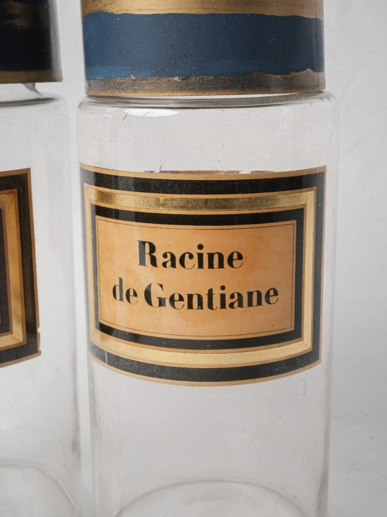 Pair of French Apothecary Bottles circa 1900 - 11""