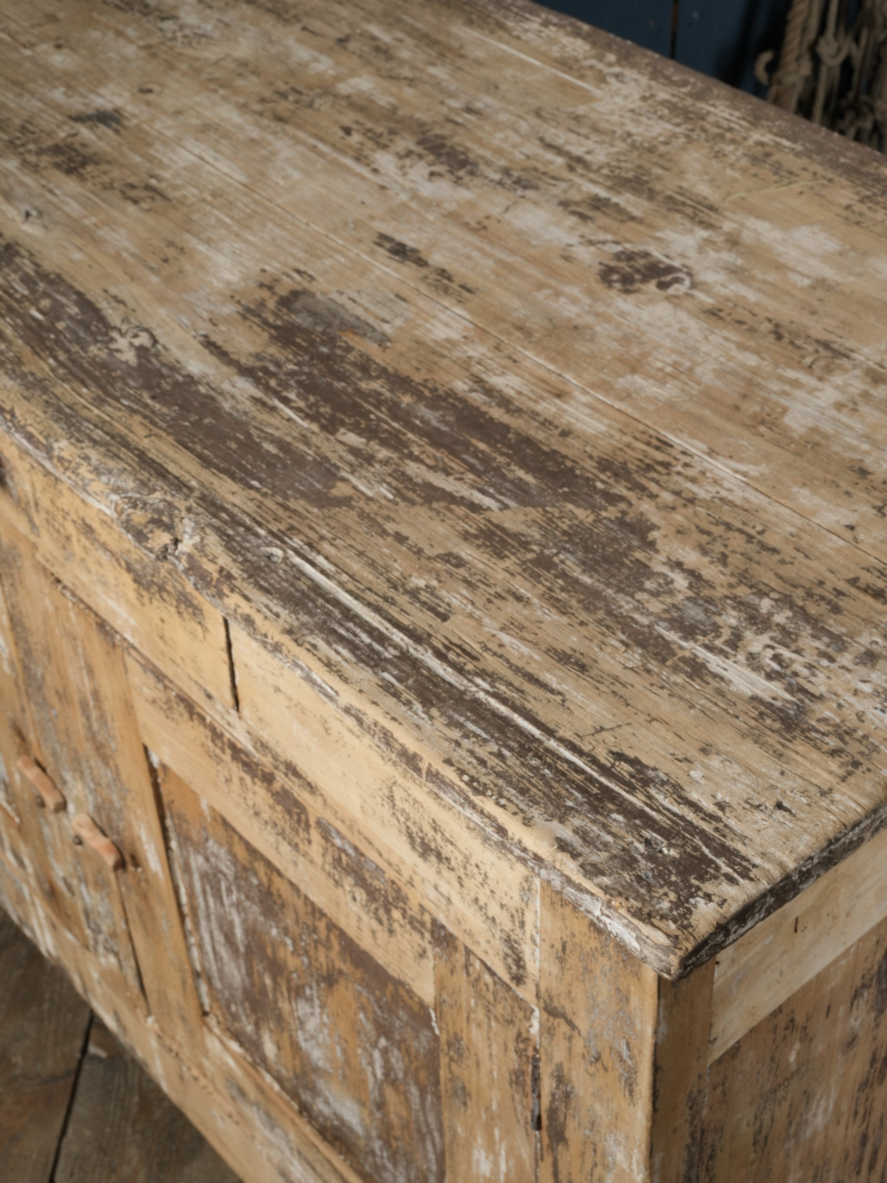 Handcrafted rural French fir cupboard