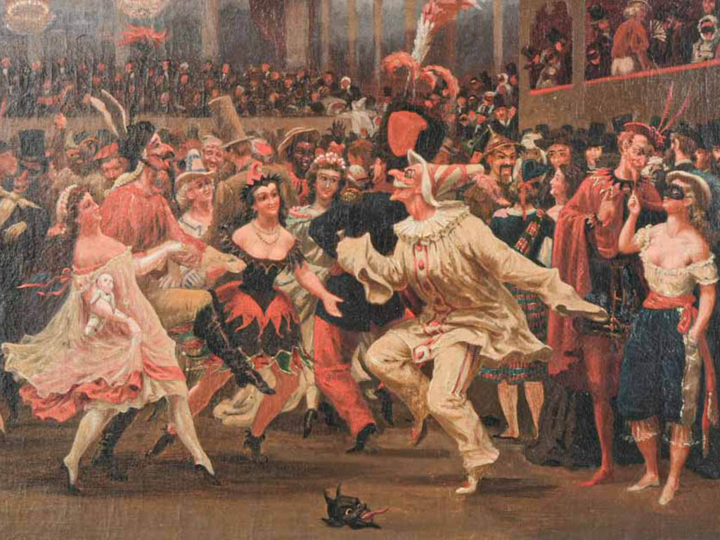 Velvet black craquelure painting