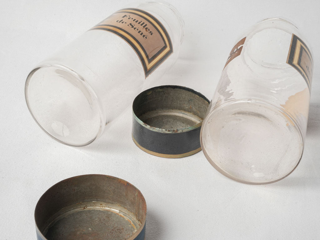 Pair of French Apothecary Bottles circa 1900 - 11""