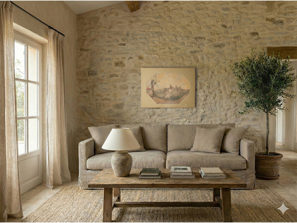 Antique Parisian landscape artwork