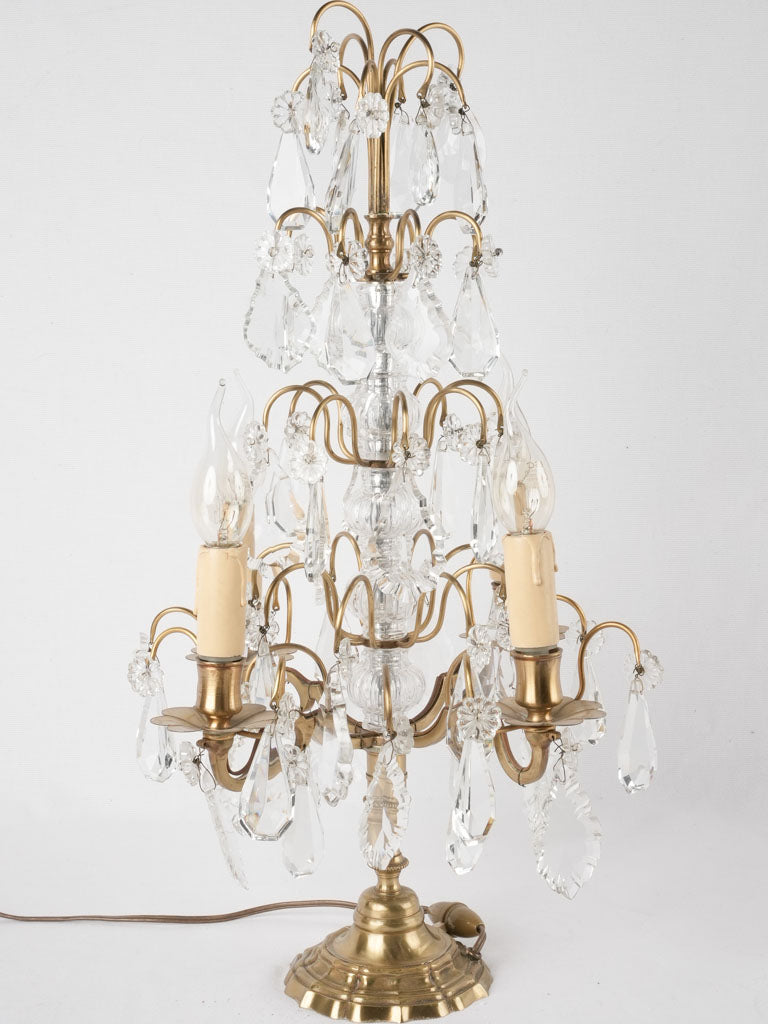 Elegant early-century crystal table lamp