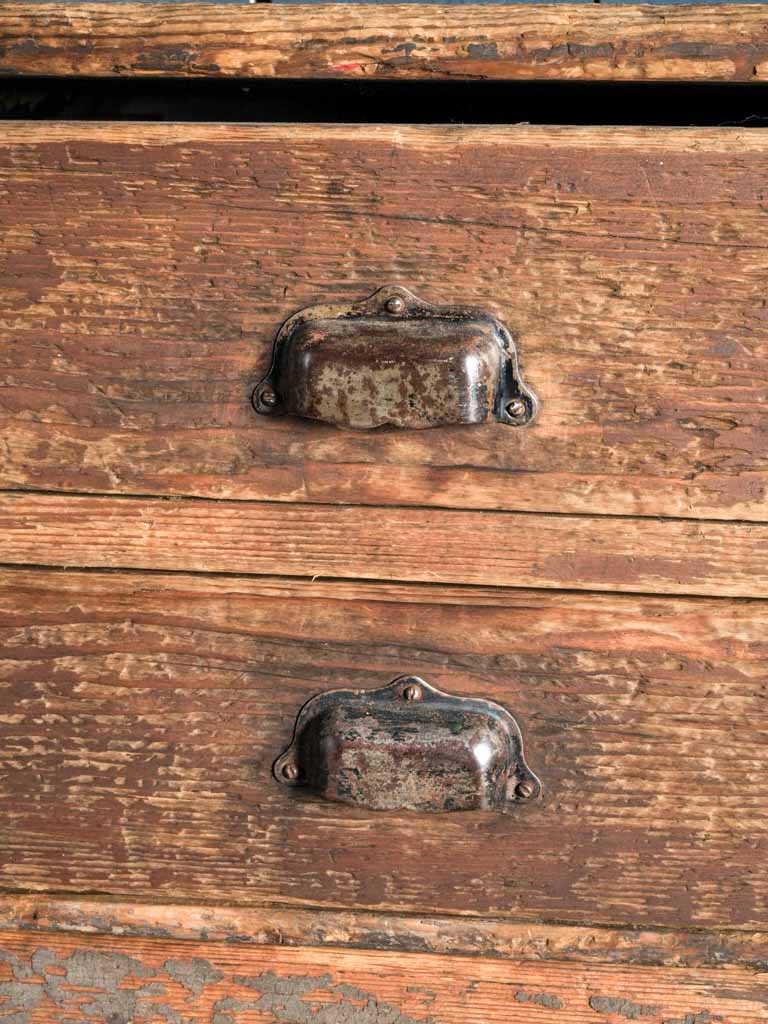 Aged narrow depth console