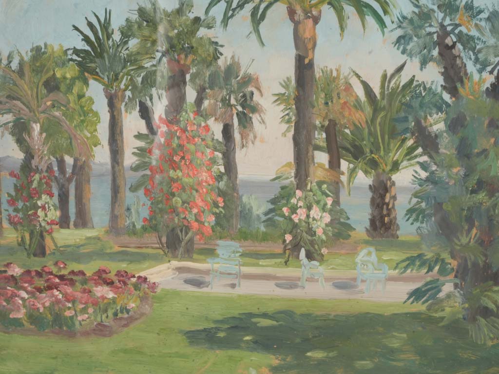 Lush, Riviera-inspired, glass-protected artwork