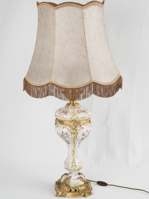 Nineteenth-century European floral table lamp